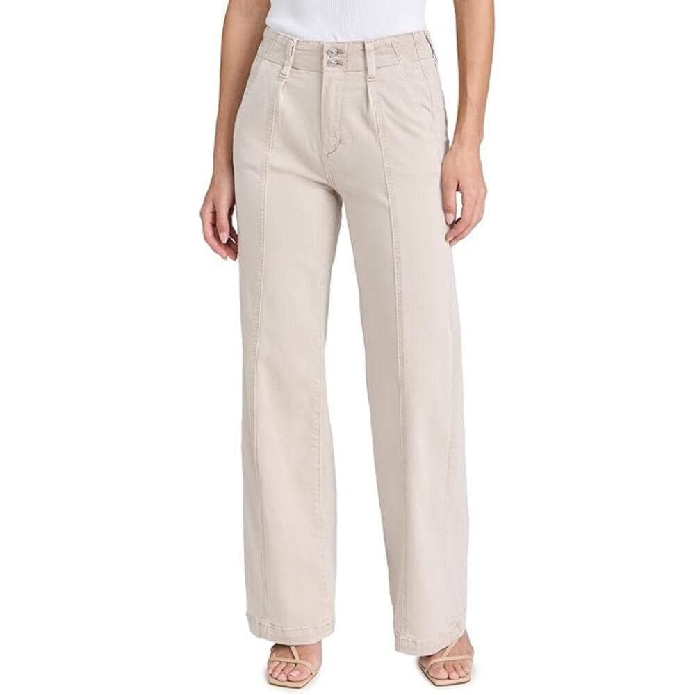 Paige Brooklyn Double Button High Rise Wide Leg Jeans Blush Stone Womens Size 31